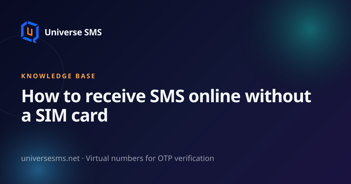 How to receive SMS online without a SIM card