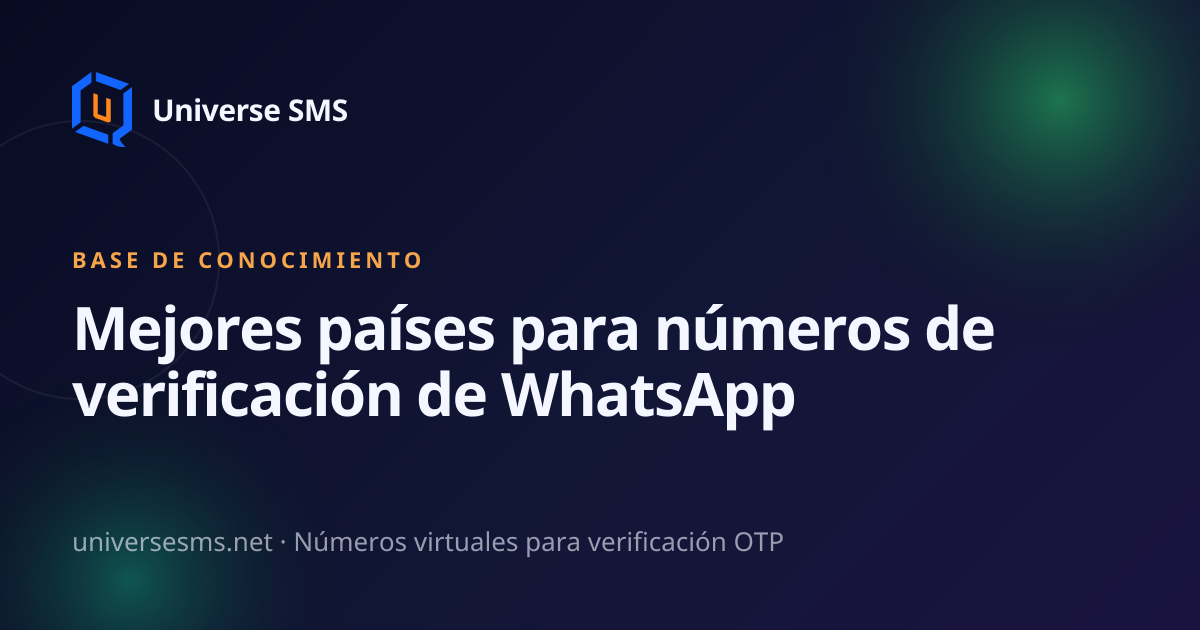 Mejores países para números de verificación de WhatsApp